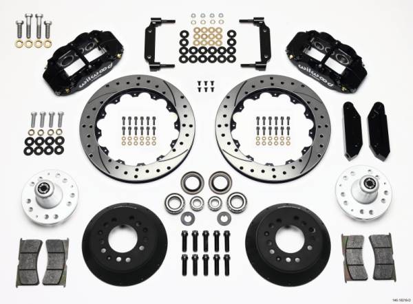 Wilwood - Wilwood Narrow Superlite 6R Front Hub Kit 12.88in Drilled 1968-1969 Mustang Disc Spindle - 140-10219-D