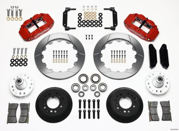 Wilwood - Wilwood Narrow Superlite 6R Front Hub Kit 12.88in Red 1968-1969 Mustang Disc Spindle - 140-10219-R