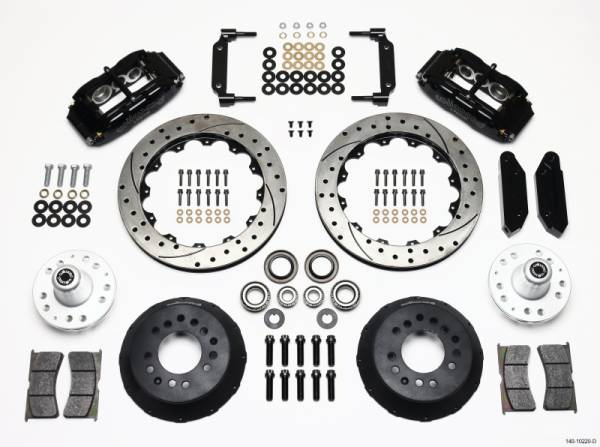 Wilwood - Wilwood Narrow Superlite 6R Front Hub Kit 12.88in Drilled 1970-1973 Mustang Disc Spindle - 140-10220-D