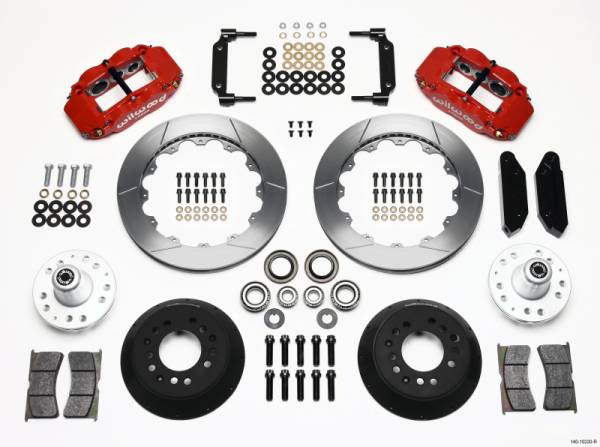 Wilwood - Wilwood Narrow Superlite 6R Front Hub Kit 12.88in Red 1970-1973 Mustang Disc Spindle - 140-10220-R