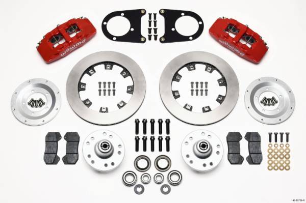 Wilwood - Wilwood Dynapro 6 Front Hub Kit 12.19in Red 37-48 Ford Psgr. Car Spindle - 140-10739-R