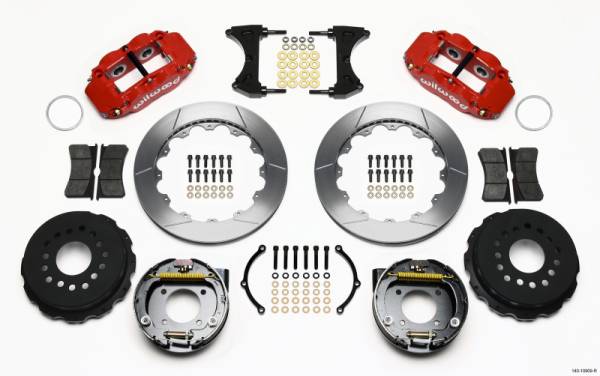 Wilwood - Wilwood Narrow Superlite 4R Rear P-Brk Kit 12.88in Red Chevy 12 Bolt-Spec 3.15in Brng Front mt - 140-10909-R