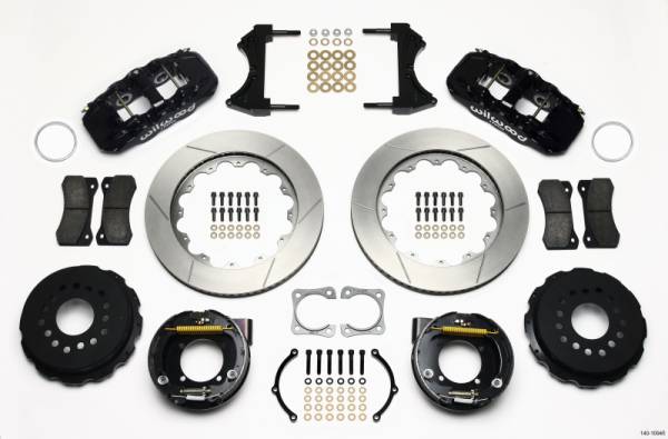 Wilwood - Wilwood AERO4 Rear P-Brake Kit 14.00in Chevy 12 Bolt-Spec 3.15in Brng - 140-10945