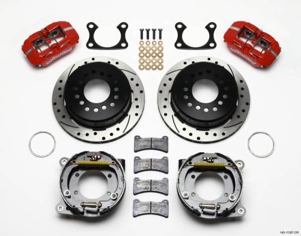 Wilwood - Wilwood Dynapro Low-Profile 11.00in P-Brake Kit Drill-Red Big Ford 2.36in Offset - 140-11387-DR