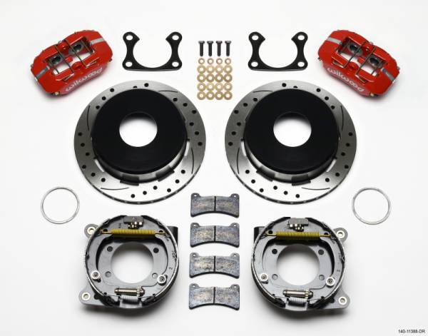 Wilwood - Wilwood Dynapro Low-Profile 11.00in P-Brake Kit Drill-Red Big Ford 2.36in Offset Currie - 140-11388-DR