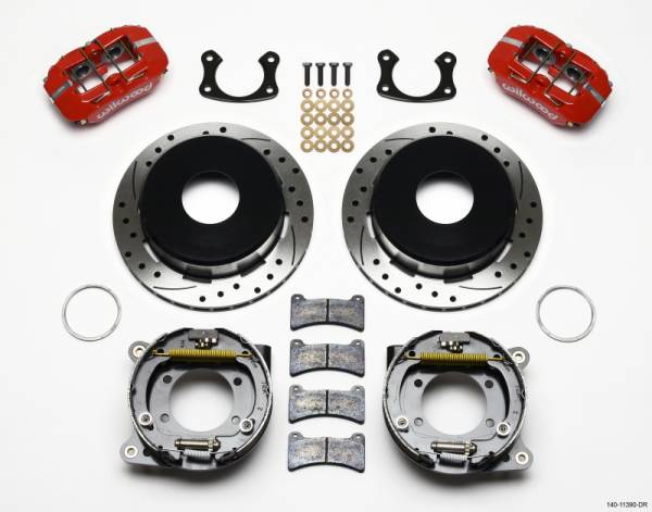 Wilwood - Wilwood Dynapro Low-Profile 11.00in P-Brake Kit Drill-Red New Big Ford 2.50in Offset - 140-11390-DR