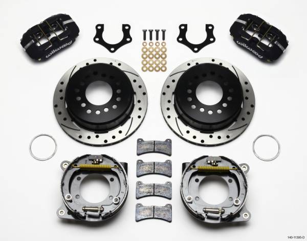 Wilwood - Wilwood Dynapro Low-Profile 11.00in P-Brake Kit Drilled Mopar/Dana 2.36in Off w/Snap Ring Brng - 140-11395-D