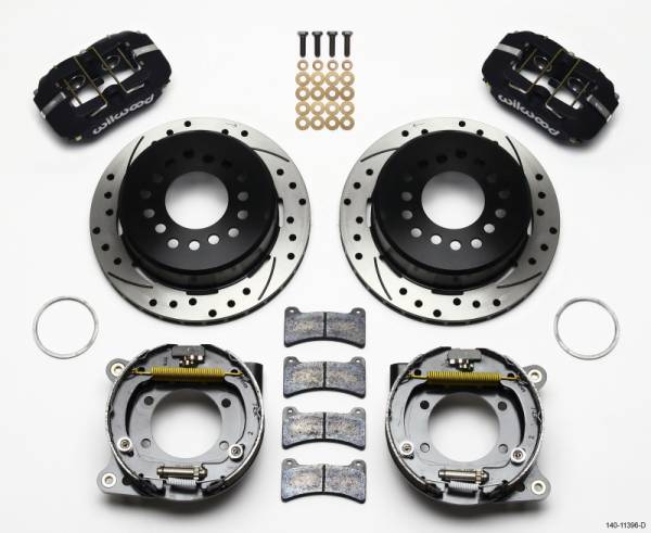 Wilwood - Wilwood Dynapro Low-Profile 11.00in P-Brake Kit Drilled Ford 8.8 w/2.50in Offset-5 Lug - 140-11396-D