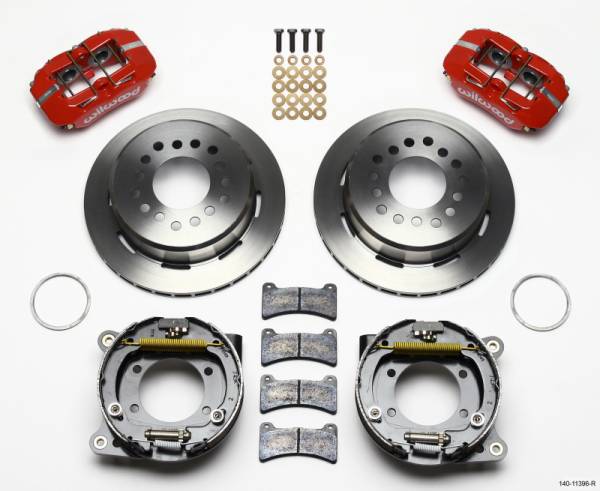 Wilwood - Wilwood Dynapro Low-Profile 11.00in P-Brake Kit - Red Ford 8.8 w/2.50in Offset-5 Lug - 140-11396-R