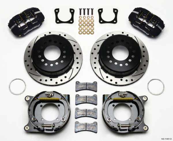 Wilwood - Wilwood Dynapro Low-Profile 11.00in P-Brake Kit Drilled Chevy 12 Bolt Spcl 2.81in Offset - 140-11401-D