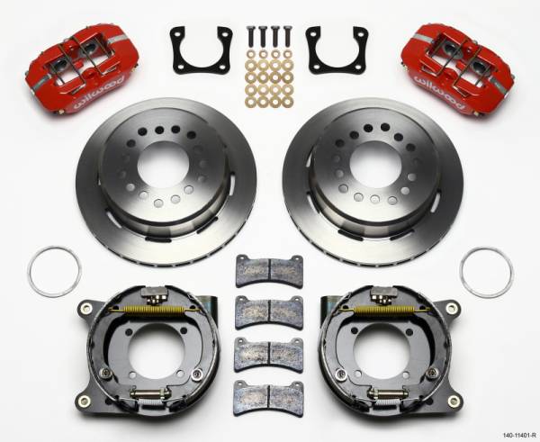 Wilwood - Wilwood Dynapro Low-Profile 11.00in P-Brake Kit - Red Chevy 12 Bolt Spcl 2.81in Offset - 140-11401-R