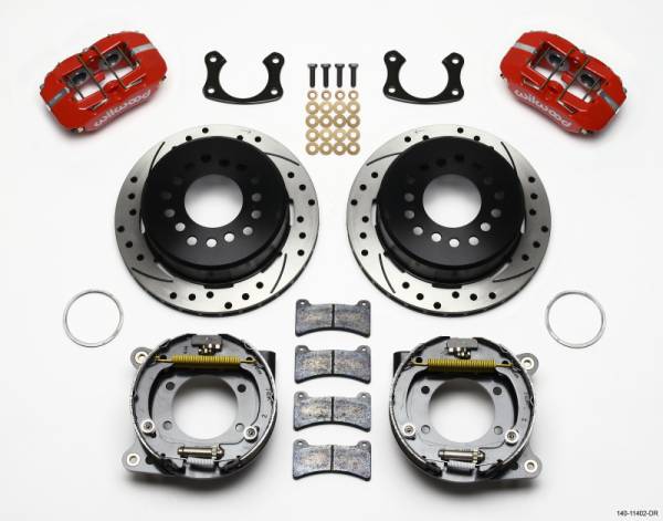 Wilwood - Wilwood Dynapro Low-Profile 11.00in P-Brake Kit Drill-Red New Big Ford 2.36in Offset - 140-11402-DR