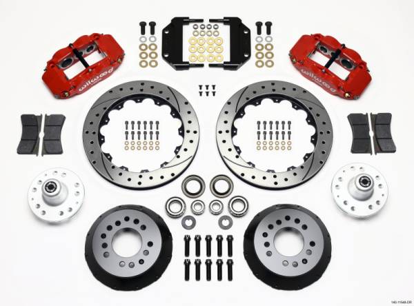 Wilwood - Wilwood Narrow Superlite 6R Front Hub Kit 12.88in Drill Red Magnum Force Drop Spndle - 140-11548-DR