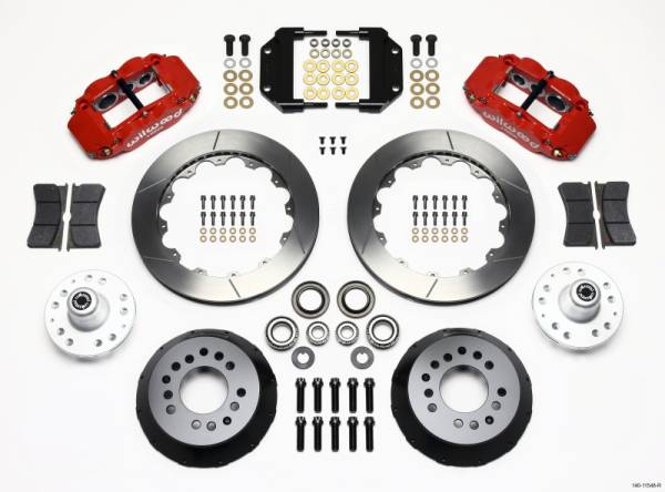 Wilwood - Wilwood Narrow Superlite 6R Front Hub Kit 12.88in Red Magnum Force Drop Spndle - 140-11548-R