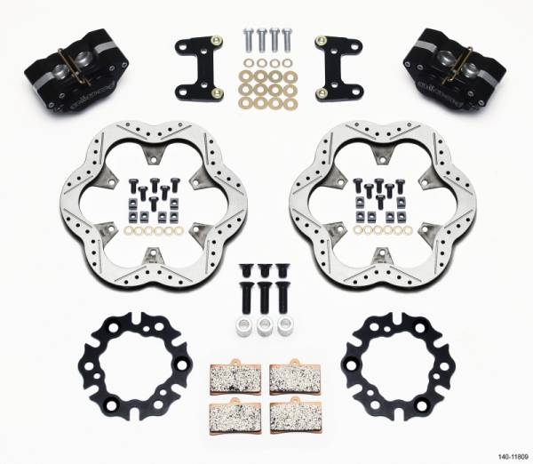 Wilwood - Wilwood GP320 Front Kit Top Mount 10.50in SuperAlloy Vntd Rtr Asph Midget - 140-11809