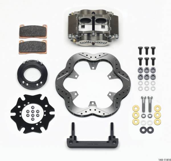 Wilwood - Wilwood Billet Narrow Dynalite Radial Mount Rear Inboard Midget Kit 10.50in SuperAlloy Vented Rotor - 140-11810