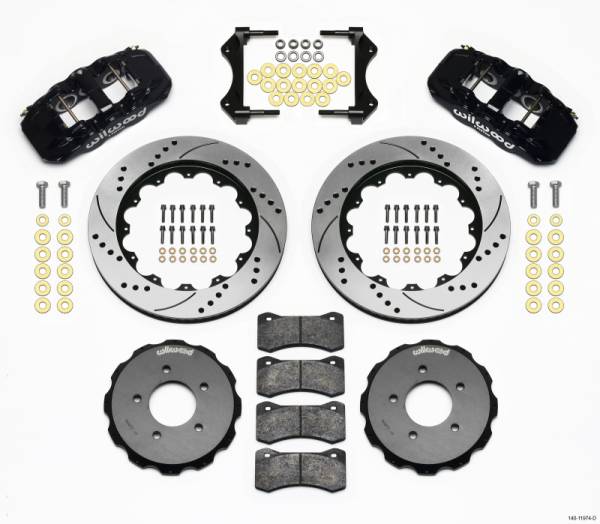 Wilwood - Wilwood AERO6 Front Hat Kit 14.00 Drilled 99-06 BMW E46 - 140-11974-D