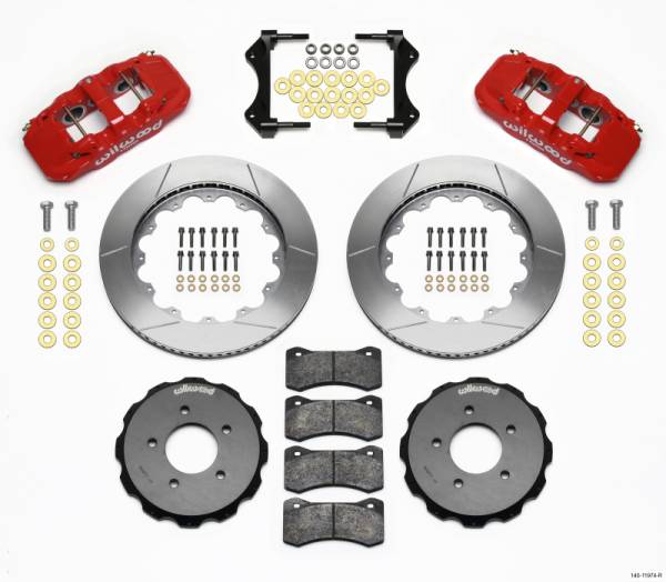 Wilwood - Wilwood AERO6 Front Hat Kit 14.00 Red 99-06 BMW E46 - 140-11974-R