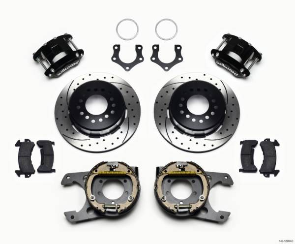 Wilwood - Wilwood D154 P/S Park Brake Kit Drilled Mopar/Dana 2.50in Off w/Snap Ring Brng - 140-12208-D