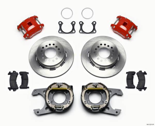 Wilwood - Wilwood D154 P/S Park Brake Kit Red Big Ford 2.36in Offset - 140-12213-R