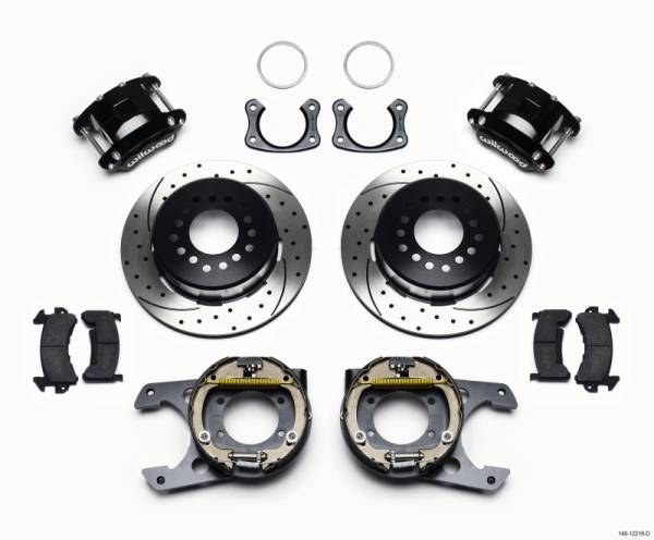 Wilwood - Wilwood D154 P/S Park Brake Kit Drilled Big Ford New Style 2.36in Offset - 140-12216-D