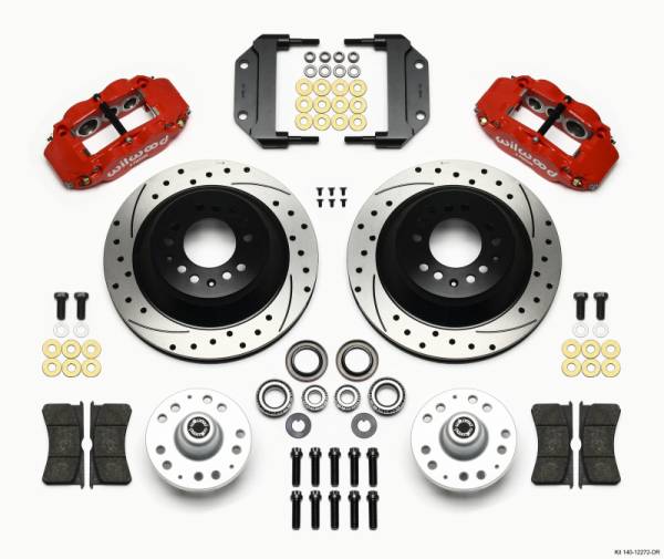 Wilwood - Wilwood Narrow Superlite 6R Front Hub & 1PC Rtr Kit 12.88in Dril -Red Magnum Force Drop Spindle - 140-12272-DR