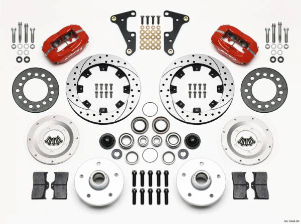 Wilwood - Wilwood Forged Dynalite Front Kit 11.75in Drilled Red 41-55 Cadillac - 140-12649-DR