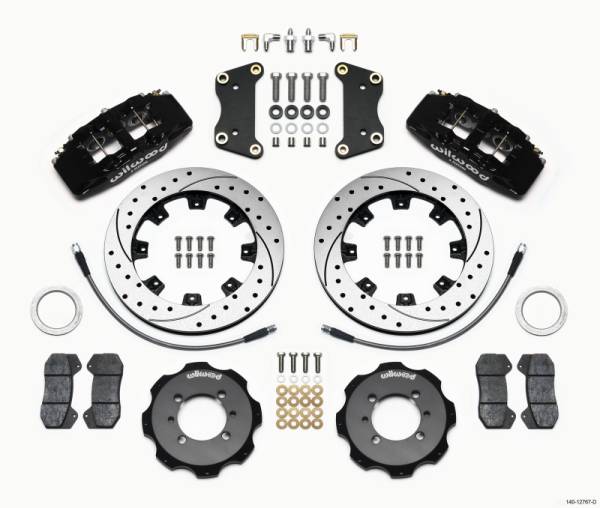 Wilwood - Wilwood Dynapro 6 Front Hat Kit 12.19in Drilled 2012 Fiat 500 w/ Lines - 140-12767-D