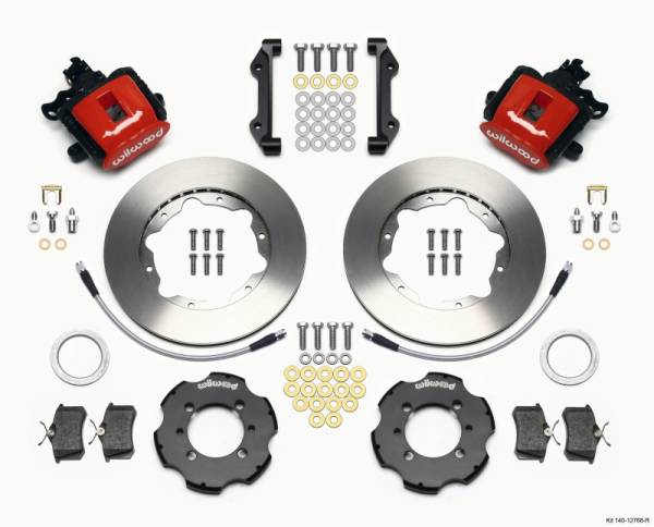 Wilwood - Wilwood Combination Parking Brake Rear Kit 11.00in Red 2012 Fiat 500 w/ Lines - 140-12768-R