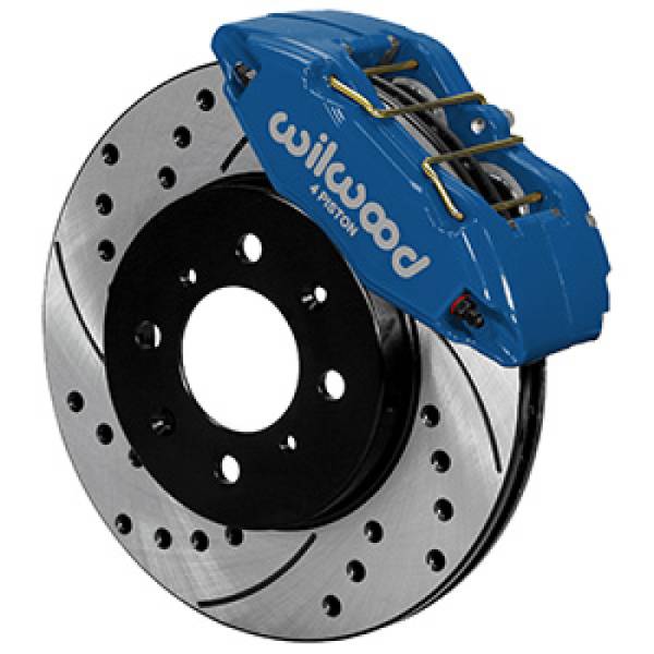 Wilwood - Wilwood DPHA Front Caliper & Rotor Kit Drilled Honda / Acura w/ 262mm OE Rotor - Competition Blue - 140-12996-DCB