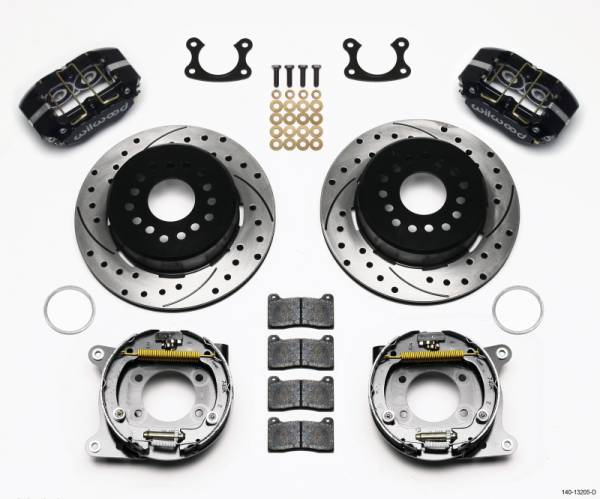 Wilwood - Wilwood Dynapro Dust-Boot P/S Park Brake Kit Drilled Small Ford 2.66in Offset - 140-13205-D