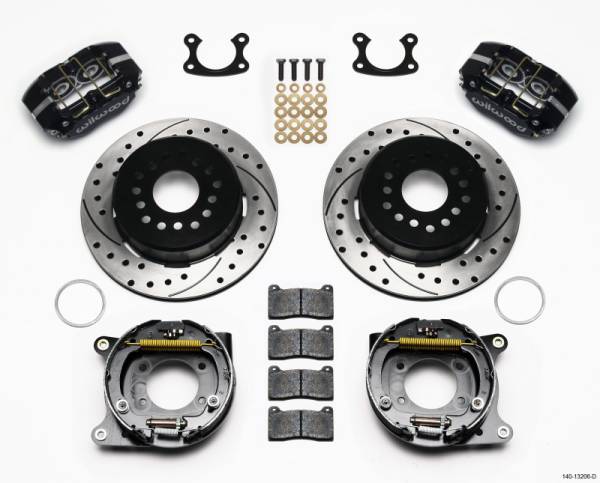 Wilwood - Wilwood Dynapro Dust-Boot P/S Park Brake Kit Drilled Small Ford 2.50in Offset - 140-13206-D