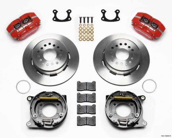 Wilwood - Wilwood Dynapro Dust-Boot P/S Park Brake Kit Red Small Ford 2.50in Offset - 140-13206-R