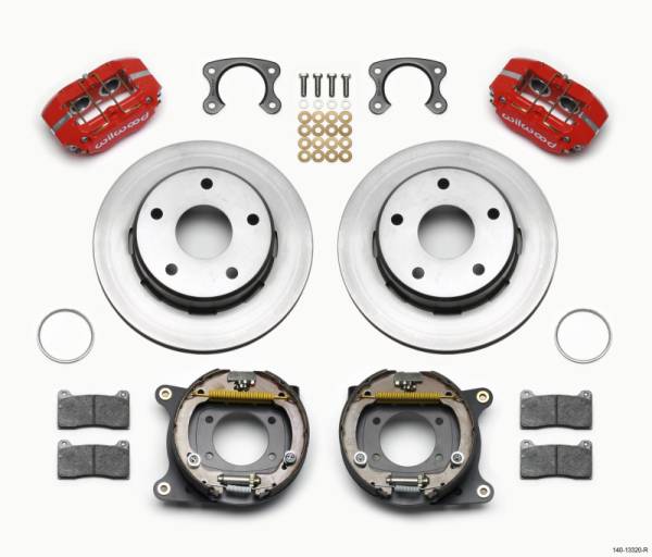 Wilwood - Wilwood Dynapro Lug Mount P/S Park Brake Kit Red Small Ford 2.36in Off Bronco 5 x 5.50 - 140-13320-R