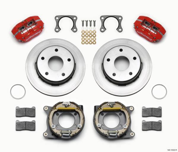 Wilwood - Wilwood Dynapro Lug Mount P/S Park Brake Kit Red Big Ford 2.36in Off Bronco 5 x 5.50 - 140-13322-R