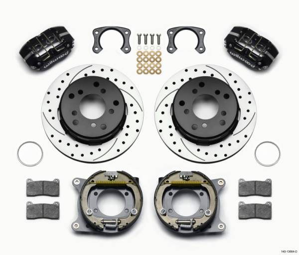 Wilwood - Wilwood Dynapro Lug Mount P/S Park Brake Kit Drilled Big Ford New 2.38in Off Bronco 5 x 5.50 - 140-13664-D
