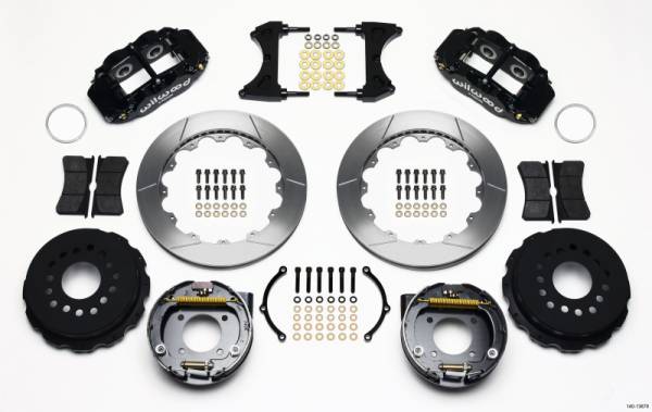 Wilwood - Wilwood Narrow Superlite 4R Rear P-Brk Kit 12.88in Chevy 12 Bolt w/ C-Clips 2.75in Off Stag Mount - 140-13678