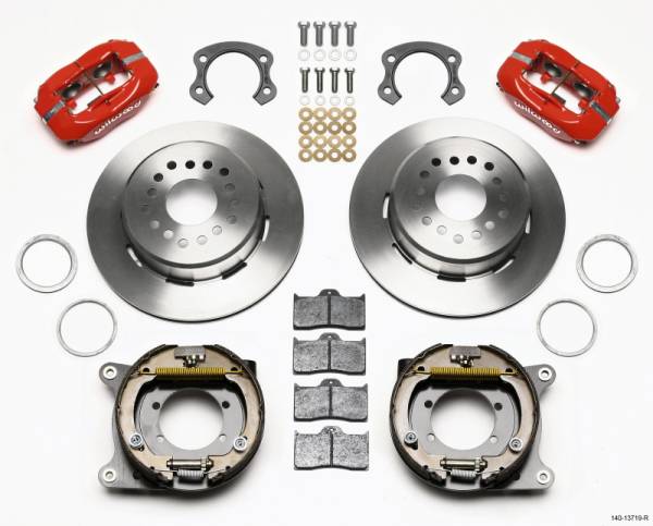 Wilwood - Wilwood Forged Dynalite P/S Park Brake Kit Red Ford 8.8 Special w/2.50in Offset-5 Lug - 140-13719-R