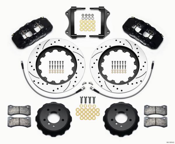 Wilwood - Wilwood AERO6 Front Hat Kit 15.00 Drilled 2007-2011 BMW E90 Series w/Lines - 140-13919-D