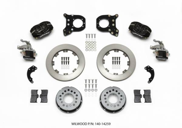 Wilwood - Wilwood Forged Dynalite P/S Rear Kit w/MC4 P-Brake Chev 12 Bolt w/Clip Elimin-Staggered - 140-14259