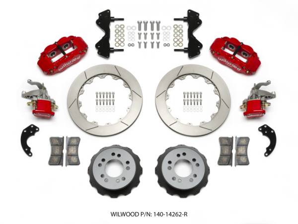Wilwood - Wilwood Narrow Superlite 4R / MC4 Rear Kit 12.88 Red Currie Pro-Tour Unit Bearing Floater - 140-14262-R
