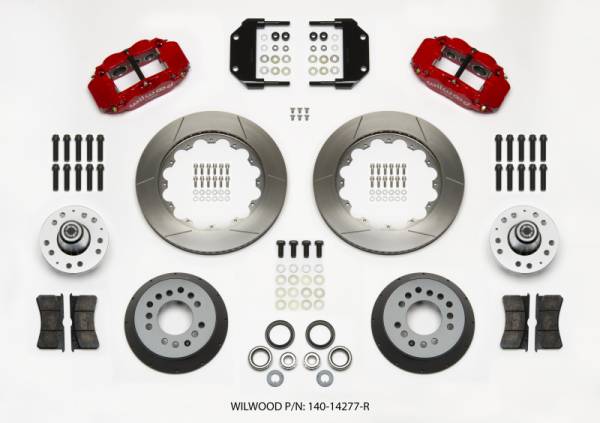 Wilwood - Wilwood Narrow Superlite 6R Front Hub Kit 14.00in Red Magnum Force Drop Spindle - 140-14277-R