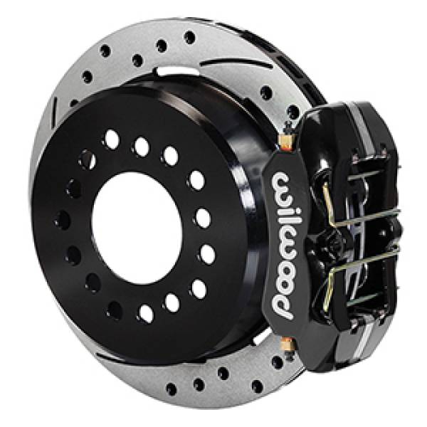 Wilwood - Wilwood Dynapro 12 Bolt Low-Pro Rear Kit w/ E-Brake 11in Drilled & slotted / 2.75-2.81in off - Black - 140-14400-D