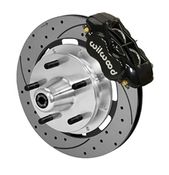 Wilwood - Wilwood Forged Dynalite Front Kit 19.00in Drilled Rotor Black WWE ProSpindle (5x5.00in Hub) - 140-14532-D