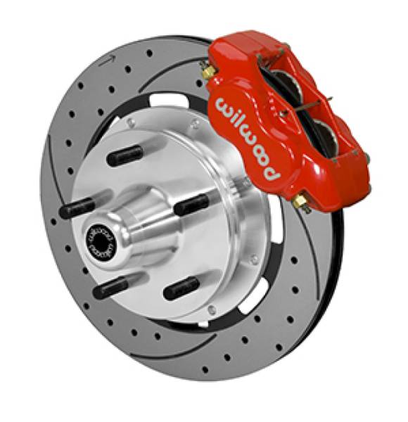 Wilwood - Wilwood Forged Dynalite Front Kit 19.00in Drilled Rotor Red WWE ProSpindle (5x5.00in Hub) - 140-14532-DR