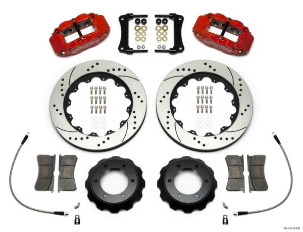 Wilwood - Wilwood Narrow Superlite Red 6R Front Kit 14in Drilled Rotor w/ Lines 05-15 Toyota Tacoma - 140-14578-DR