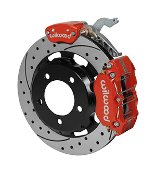 Wilwood - Wilwood Dynapro Radial / MC4 Rear Kit 12.19 Drilled Red Backdraft Roadster w/E46 Suspension w/Lines - 140-14640-DR