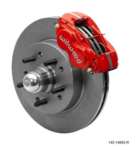 Wilwood - Wilwood Forged Dynalite-M Front Kit 11.5in Red 1 PC Rotor&Hub 58-64 Impala 63-64 Corvette - 140-14663-R