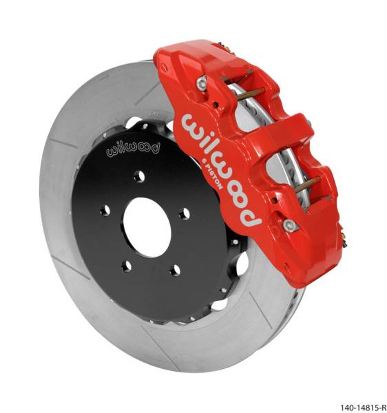 Wilwood - Wilwood AERO6 Front Hat Kit 14.00 Red 03-09 Nissan 350Z w/Lines - 140-14815-R