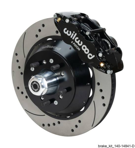 Wilwood - Wilwood Narrow Superlite 6R Black Front Big Brake Kit Ford 14in Drilled/Slotted Rotor - 140-14841-D
